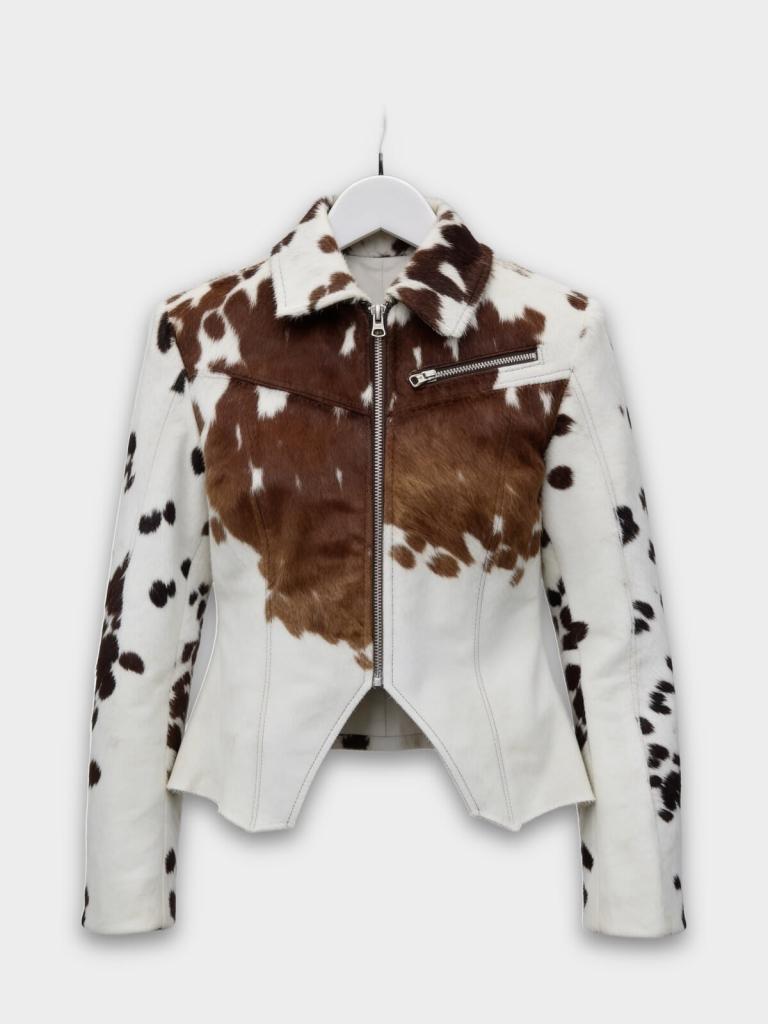 Raw Edge Cowhide Leather Jacket