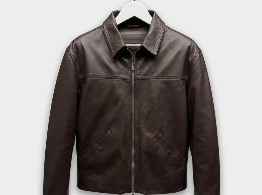 Brown leather jacket manufactured in Pakistan for wholesale, eligible for duty-free import under GSP+ and the UK DCTS